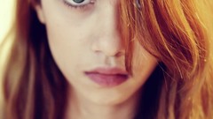 Woman faces long hair redheads