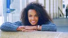 Woman faces models curly hair black people