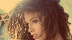 Woman faces models malena morgan hair in face