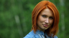 Woman faces models orange hair Met-Art magazine Juline A