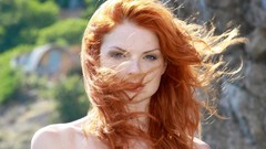 Woman faces models redheads hair in face Natalia A