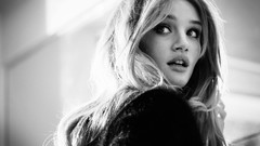 Woman faces models rosie huntington-whiteley grayscale