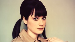 Woman faces models zooey deschanel black hair