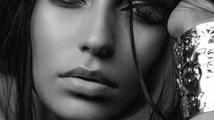 Woman faces monochrome