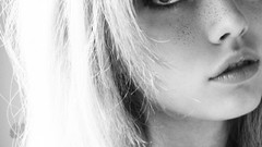 Woman faces monochrome