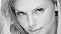 Woman faces monochrome Actress charlize theron