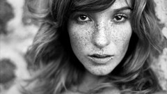 Woman faces monochrome Actress freckles vica kerekes grayscale