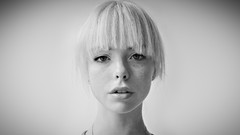 Woman faces monochrome blondes