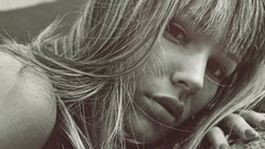 Woman faces monochrome blondes