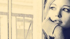 Woman faces monochrome blondes portraits