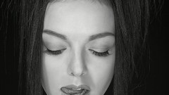 Woman faces monochrome boobs greyscale