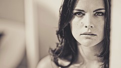 Woman faces monochrome brunettes jaimie alexander