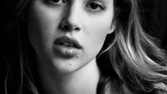 Woman faces monochrome brunettes models Anais Pouliot