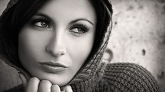 Woman faces monochrome brunettes models sweaters