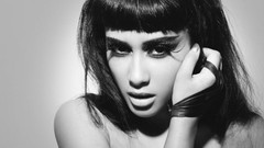 Woman faces monochrome brunettes natalia kills singers