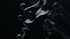 Woman faces monochrome closed eyes