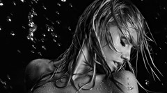 Woman faces monochrome greyscale