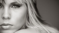 Woman faces monochrome models