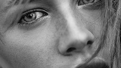 Woman faces monochrome models