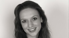 Woman faces monochrome smiling headshot Marielle