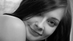 Woman faces monochrome smiling Indiana A