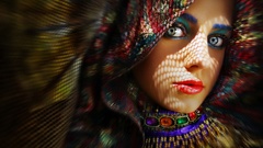 Woman faces multicolor