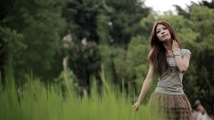 Woman faces outdoors asians brunettes