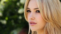 Woman faces outdoors blondes long hair models portraits Sophia 