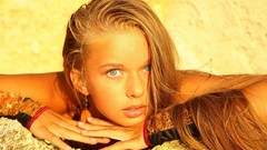 Woman faces outdoors blondes long hair models ukrainian 