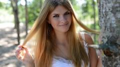 Woman faces outdoors blondes smiling models Showy Beauty 