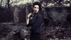 Woman faces outdoors brunettes models