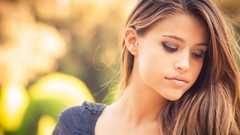 Woman faces outdoors closed eyes brunettes models