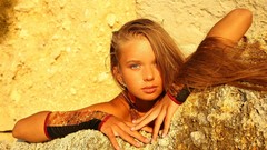 Woman faces outdoors long hair models ukrainian Milena D