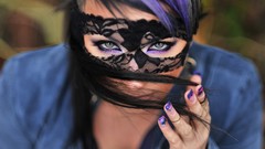 Woman faces outdoors masks brunettes