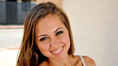 Woman faces outdoors smiling green eyes brunettes Riley Reid