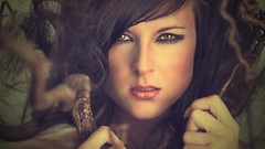 Woman faces portraits