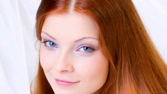 Woman faces redhead blue eyes Indiana A