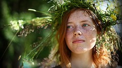 Woman faces redheads