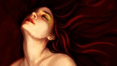 Woman faces redheads artwork