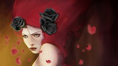 Woman faces redheads artwork