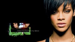 Woman faces rihanna green eyes singers black hair portraits
