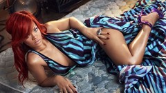 Woman faces rihanna singers redheads black people