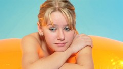 Woman faces sad blondes blue eyes models ella arms crossed Fame 