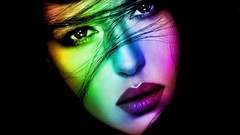 Woman faces selective coloring