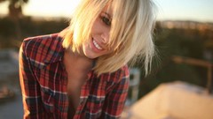 Woman faces shirts blondes smiling portraits alysha nett 