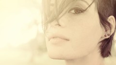 Woman faces short hair