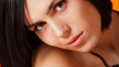 Woman faces short hair models black hair portraits Russians 