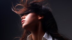 Woman faces Simple Background