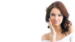 Woman faces Simple Background