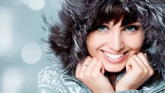 Woman faces smiling blue eyes brunettes models